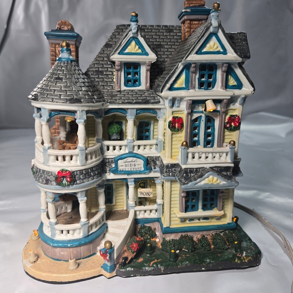 Carole Towne Lemax Anabels Bed & Breakfast Christmas Village Lighted House 2005